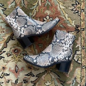 Treasure and Bond Snakeskin Print Booties